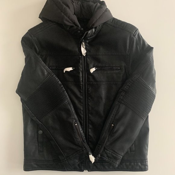 NWT Marc Anthony Leather Jacket with Detachable Hood Size M - Picture 6 of 15